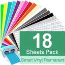 Smart Adhesive Vinyl Permanent Cricut Joy Film: 5.5 X 12 in (18 Packs) Craft Transfer Vinyl Film Plotter Set for Laptops, Phones, Walls