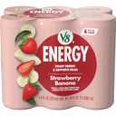 V8 +ENERGY Strawberry Banana Energy Drink, Made with Real Vegetable and Fruit Juices, 8 FL OZ Can (Pack of 6)