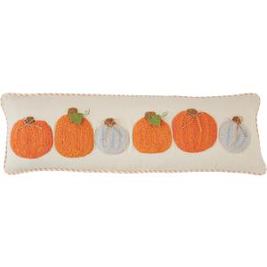 Mud Pie Long Tufted Pumpkin Pillow, 11" x 35", TAN