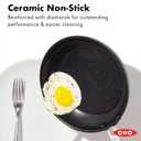 OXO Enhanced 12 Nonstick Frying Pan Skillet with Lid, Ceramic PFAS-Free Cookware, Durable Hard Anodized, Scratch Resistant, Stainless Steel Handle, Eggs & Omelets, Dishwasher & Oven Safe, Black