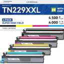 LinkDocs TN229XXL Super High Yield Compatible Toner Cartridge Replacement for Brother TN-229 TN229 TN229XL TN-229XXL ( Print up to 4,500 Pages per Black, up to 4,000 Pages per Cyan/Magenta/Yellow)