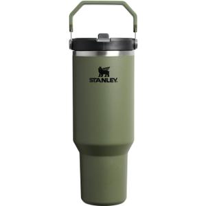 STANLEY IceFlow 2.0 Flip Straw Tumbler with Handle 40 oz | Twist On Lid and Flip Up Straw | Leakproof Water Bottle | Insulated Stainless Steel | BPA-Free | Dried Pine