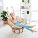 Papasan Cushion Cover Only, Water Resistant Papasan Chair Cushion Cover for Outdoor lndoor,Skin-Friendly Soft Machine Washable Unfading Zippered Cover (Sunflower Pattern, 50in)