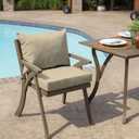 Arden Outdoor Dining Chair Cushion, 21 x 21, Rain-Proof, Fade Resistant 21 x 21, Tan Leala
