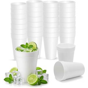 Concession Essentials 8 oz Foam Cups – 100 Count Pack – Insulated Disposable Hot & Cold Beverage Cups – Lightweight, Durable, Perfect for Coffee, Tea, Water & Concessions