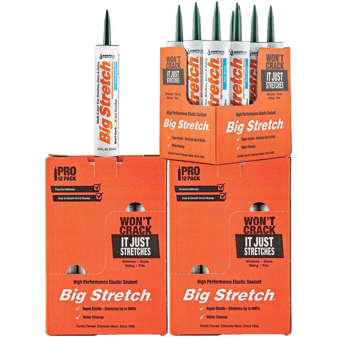 Sashco 10024 Big Stretch Caulk Pine Green 10.5-ounce