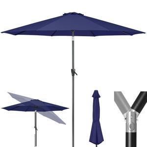 Tempera Patio Market Outdoor Table Umbrella with Push Button Tilt and Crank, Large Sun Umbrella with Sturdy Pole&  Fade resistant canopy, Easy to set