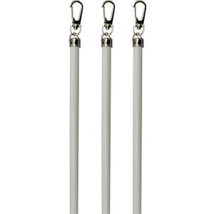Generic White Aluminum Drapery Curtain Wand Pull Rod w/Swivel Snap & Handle White (3 Pack - 48""), Silver