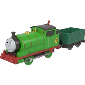 Thomas & Friends Motorized Toy Train, Classic Percy Battery-Powered Engine & Cargo Car, Storytelling Play for Preschoolers