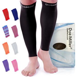 Doc Miller Premium Calf Compression Sleeve 1 Pair 20-30mmHg Strong Calf Support Multiple Colors Graduated Pressure for Sports Running Muscle Recovery Shin Splints Varicose Veins (Black, Small)