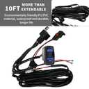 300W Plug & Play Rear Lights Wiring Harness Kit with 14AWG 1 Lead 12V Rocker Switch Replacement for Polaris RZR General Ranger (300W 14AWG 1 Lead 12V)