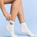 xo, Fetti Maid of Honor Sock - White Ribbed Socks with Black Embroidery | Maid of Honor Gift, Bridal Party Socks, Bachelorette Party, Wedding Day Gift, Bridal Shower, Getting Ready Outfit (White)