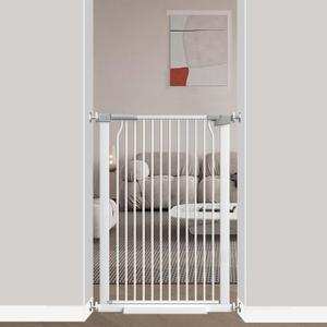 40.5" Extra Tall Baby Gate for Stairs No Drill, 29.6"-32.5" Narrow Wide Dog Gate Indoor, Pressure Mounted Safety Child Gate, Cat Doggie Pet Gate for House Doorways Walk Through, White
