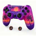 Wireless Controller for ps-4, Remote controller for ps-4/ Slim/ Pro/ PC with Dual Vibration/ 3.5mm Audio Jack/ 6-Axis Gyro/ Touch Pad/ Type-C Port/ 1000mAh Battery (purple)