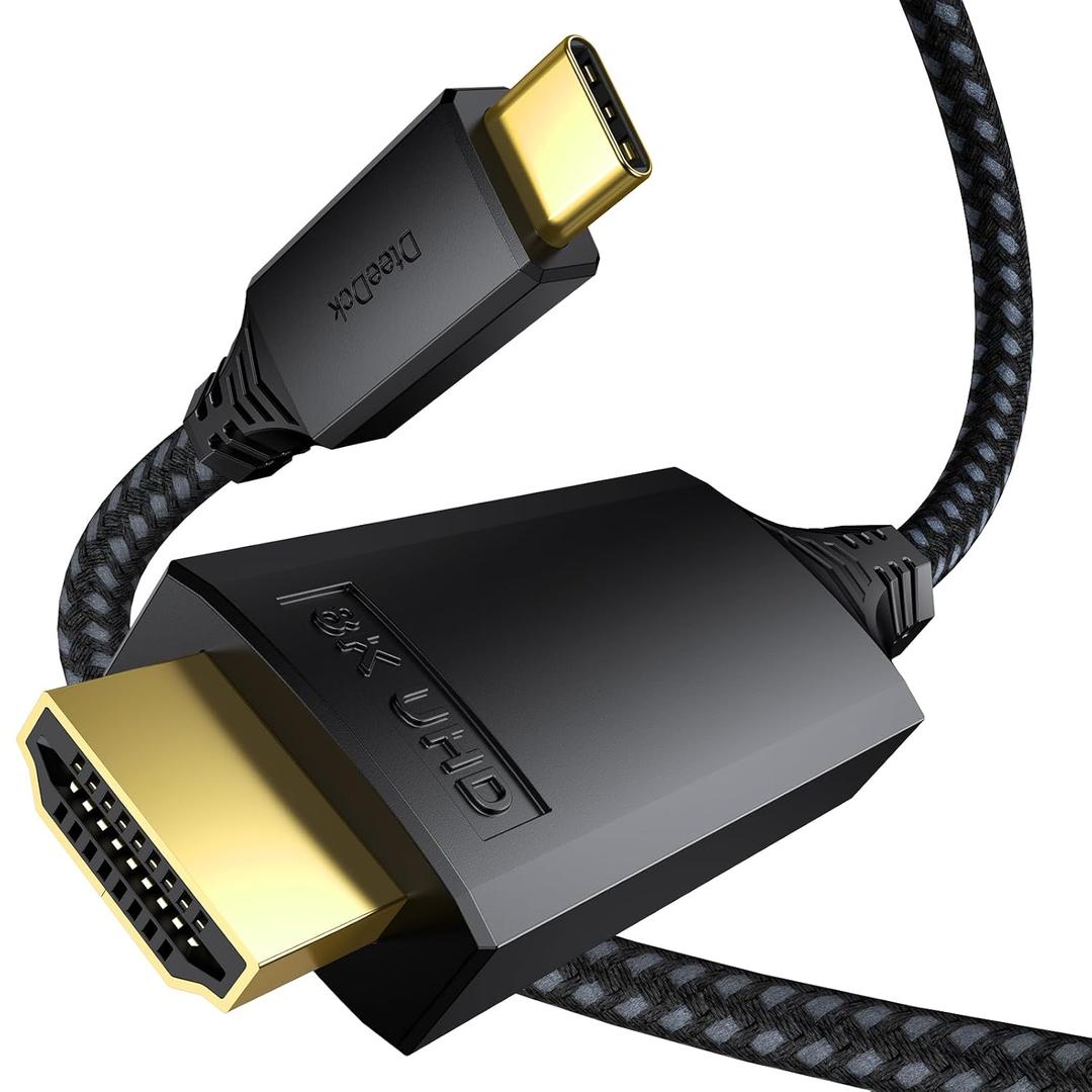 USB C to HDMI 2.1 Cable 6ft, [8K@60Hz /4K@144Hz /2K@180Hz /1080P@240Hz] Display Thunderbolt 3/4/5 Support, 48Gbps DSC USBC to HDMI for Galaxy S23/S24, iPhone 16/15, MacBook Pro/Air, TV, Monitor