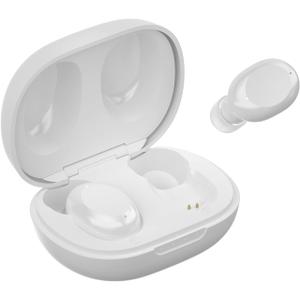 ABRAMTEK Mini Wireless Earbuds for Small Ears, E9 Tiny in-Ear Bluetooth Headphones, ENC Noise Cancelling, Touch Control, USB-C Charging Case, IPX7 Waterproof (White)