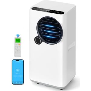 Portable Air Conditioners, 16000 BTU 6-in-1 Cooling, Dehumidifier & Fan, Ultra Quiet with 24H Smart Timer, Auto Shut-Off & Child Lock for Home/Bedroom/Office