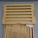 LOHASOK Bamboo Bread Slicer Guide: Bread Cutter for Homemade Bread Loaf - Adjustable and Foldable with Crumb Tray