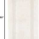 Lavish Home Reversible Long Bath Mat - 60x24-Inch Plush Cotton Bathroom Runner - Machine Washable Bath Mats for Bathroom, Kitchen, or Laundry Room (Ivory)