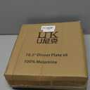 UNK U 10.5-Inch Marble Melamine Plates Set of 6, Modern Marble Dinner Plates with Gold Accents, Dishwasher Safe Decorative Plates for Wedding, Party & Everyday Dining
