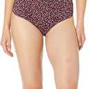 Amazon Essentials Women's High Waist Swim Bottom (Available in Plus Size) (Brick Red Leopard)
