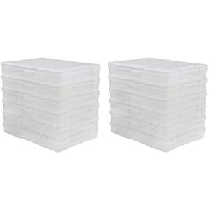 Novelinks 9 Pack 5"x7" Clear Photo Storage Boxes – Plastic Picture Organizer Cases with Lids – Photo Keeper Containers for 5x7 Prints, Cards, and Craft Supplies
