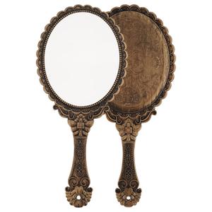 XPXKJ Hand Mirror Vintage Handheld Mirror with Handle Vanity Makeup Mirror Travel Mirrors (Rust Gold)
