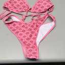 BEAUDRM Women's Triangle Thong Bikini Sets Y2k Floral Cute Bikinis String Swimsuits Bathing Suit, Small