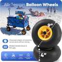 Sekey Heavy Duty Beach Wagon with 9" Big Sand-Proof Wheels – 600lb Capacity, 200L Oversized Foldable Cart | Adjustable Handle & All-Terrain Tires for Sand, Camping, Groceries