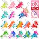 Unicorn Party Favors for Kids Goodie Bags Stuffers Pop Fidget Toys Bulk Its,32 Pack Unicorn Toys Pinata Stuffers Birthday Party Favors 4-8,8-12 Bubbles Small Kids Mini Classroom Prizes Pop keychain It