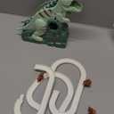 Dinosaur Chasing Race Track, Dinosaur Climbing Slide Stair Toy, Electric Dino Roller Coaster with Light and Music Electric Race Track Game Set Fun Track Slide