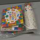Building Block Party Supplies Paper Plates Napkins Cups Tablecloth Banner for Colorful Building Block Birthday Party Decorations for Boys, Kids Birthday Party Decorations Serve 25