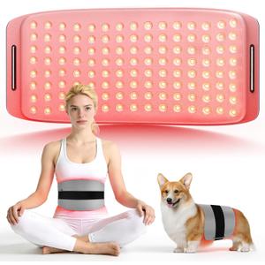 Red Light Therapy for Dogs and Humans, Portable 360 LED Chips Red Light Therapy Belt with Strap, Infrared Light Therapy Devices for Muscle & Joint Pain Relief (16.9'' X 8'' Gray)
