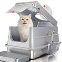 Stainless Steel Cat Litter Box with Lid, Extra Large Enclosed Metal Litter