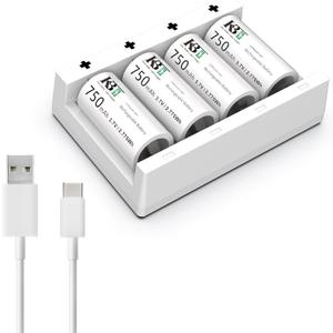 KBT Rechargeable 123A Lithium Batteries, 4pack for Arlo Wireless Cameras VMC3030 / VMK3200 / VMS3330, 3430, 3530