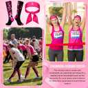 Christmas Football Socks Pink Ribbon Stickers Sports Headbands for Women Youth Running Tennis Yoga Sports