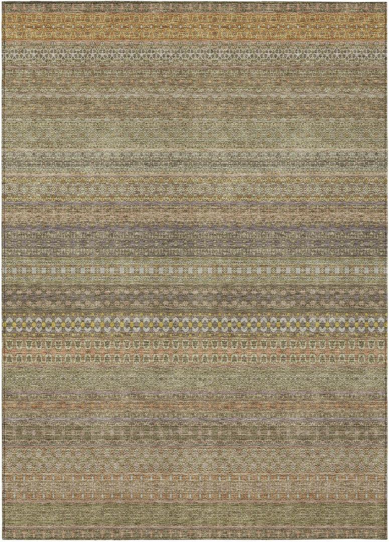 Addison Rugs Chantille ACN527 Brown 5' x 7'6 Indoor Outdoor Area Rug, Stain Resistant, Machine Washable, Non Shedding, Bedroom, Living Room, Dining Room, Kitchen Rug