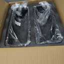 MyGift Matte Black Ceramic Indoor Plant Pot Succulent Planter, Decorative Flower Planter with Drainage Hole and Removable Tray (14 inch - 2 Pack)