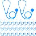 Hanaive 30 Pack Kids Stethoscope Toy Disposable Stethoscope Bulk Real Working Nursing Doctor Pretend Game Nurse Costume Accessories for Kids School Career Day Grad Party(Blue)