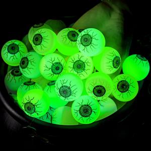 JOYIN 24 PCS Halloween Glow Eyeball Bouncy Balls, Glow in The Dark Bouncing Balls Eyeballs for Halloween Party Favors Game Prizes, Trick or Treating Party Decorations School Classroom Gifts