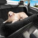 Dog Car Seat for Medium/Large Dogs Under 100 Lbs,Multi-Functional Dog Car Bed Washable Pet Travel Safety with Thick Cushion, Soft & Removable,for All Cars Back Seat (Black)