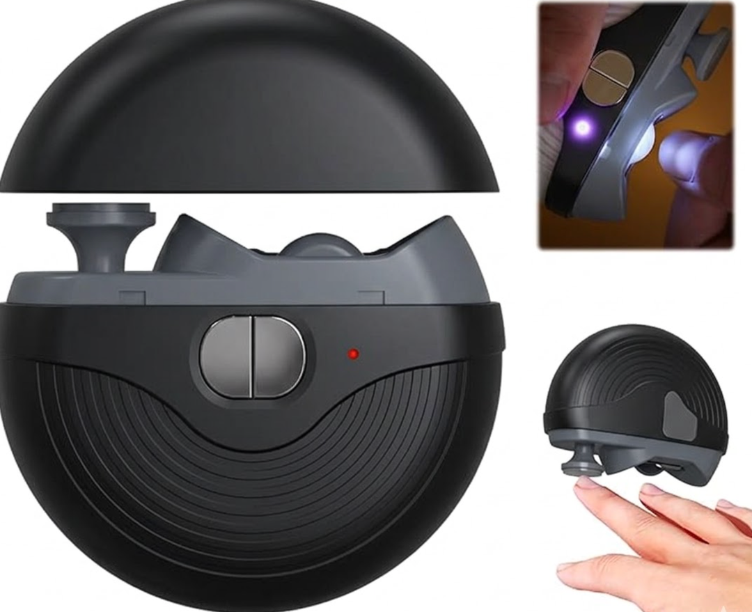 3 Speeds Strong Power Automatic Nails Clipper with Polisher, LED Light, Rechargeable Nail Clippers for Toenails Fingernails