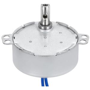 4W 100-127V AC Small Low Speed Synchronous Motor, 0.8/1 RPM Synchronous Motor Permanent Magnet Motors, CCW Turntable Gear Box for Microwave Fan Heater Lamps Replacement, Not for CW