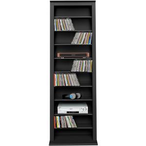Prepac Narrow Cabinet Media Storage, Slim Barrister Tower, Black