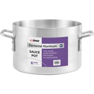 Winco 6.0mm Aluminum Sauce Pot, 26-Quart