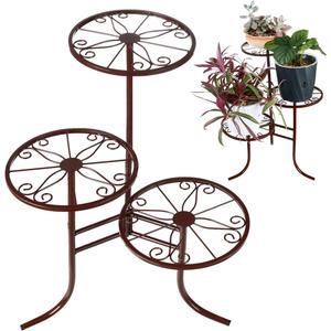 3 Tier Plant Stand Indoor and Outdoor Tiered Metal Plant Stand Corner Plant Stands for Indoor Plants Multiple Plant Holder Plant Table Flower Stand Planter Stands for Multiple Plants, Bronze