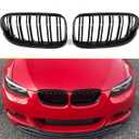 E92 Grille, ABS Gloss Black Front Replacement Kidney Grill for 3 Series E92 & E93, 2010-2013