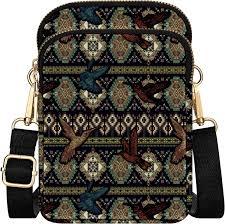 YINHEXI Small Crossbody Bags for Women, Mini Cell Phone Wallet Purse, Shoulder Bag for Women and Men (Brown-Bird)