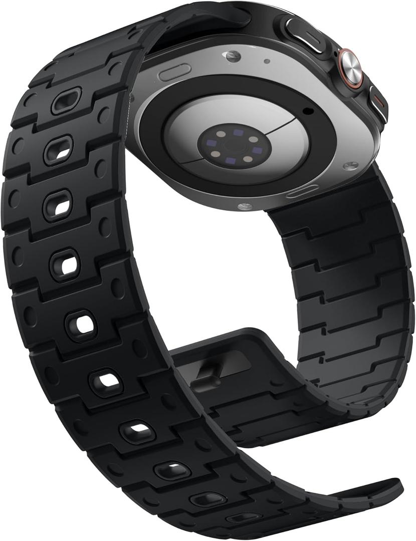 Bandletic Sport Magnetic Band Watchband Compatible with Samsung Galaxy Watch Ultra 47mm Band (2025/2024), Silicone Waterproof Strap Replacement Bands for Galaxy Watch Ultra for Men Women, Black