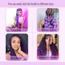 Purple Braiding Hair Extensions 26 Inch 2 Packs Long Purples Hair Extensions for Braids Yaki Texture Extensions Pre Stretched (26Inch, Purple)